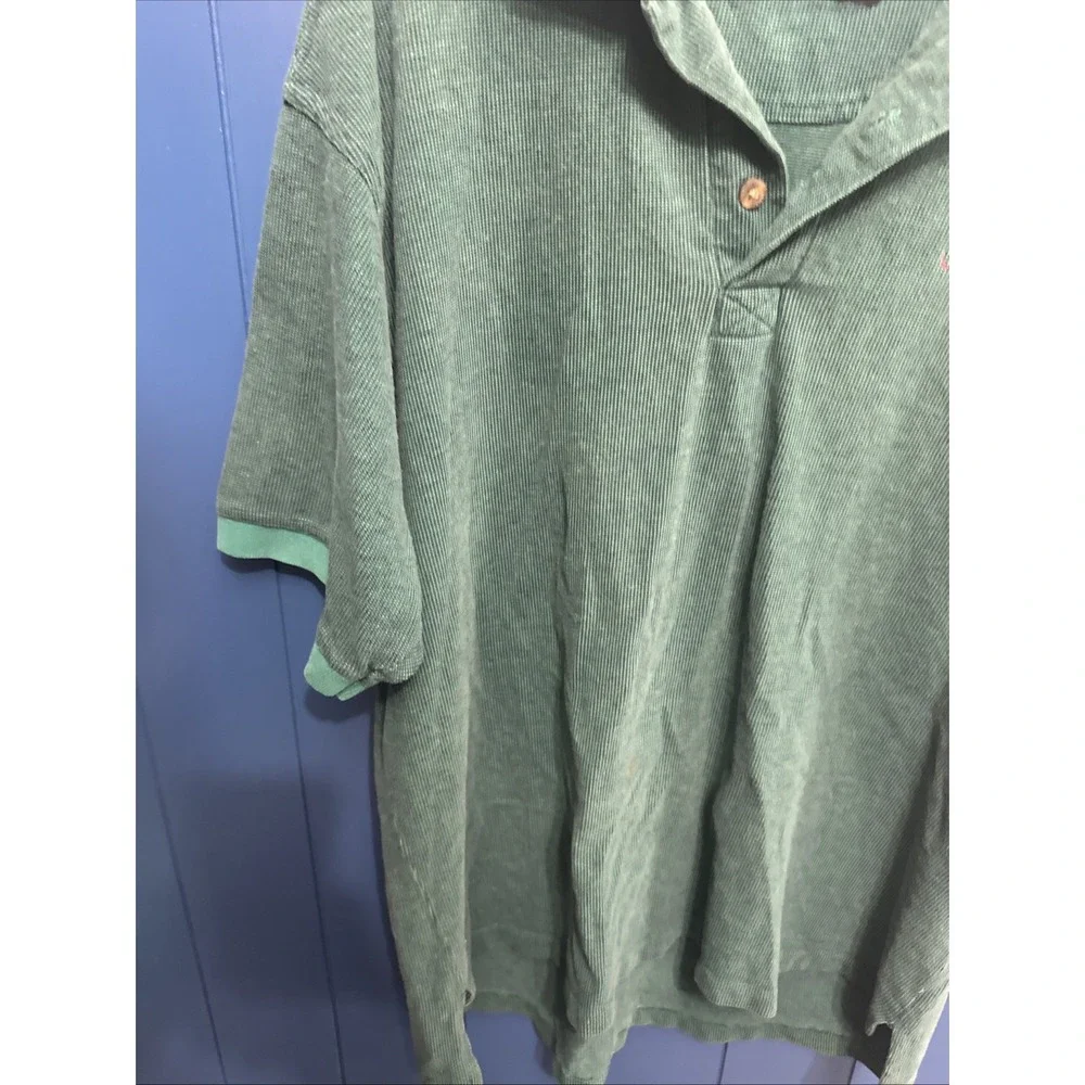 Vintage Jansport Golf Polo Shirt  Mens Size Large Cotton‎ Green Rainbow RARE PGA